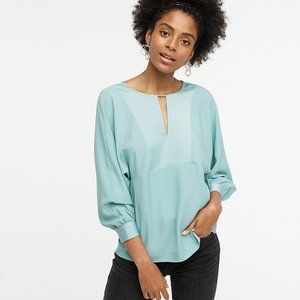 J. Crew Keyhole V-neck top in mint NWT